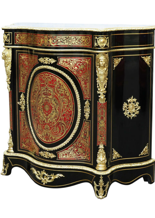 19th century Boulle Cabinets French Sideboard inlay with red tortoise shell and brass